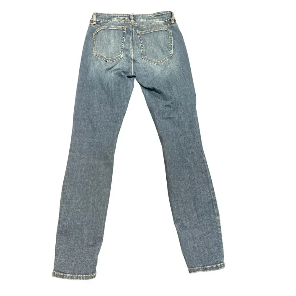 LOFT Outlet Women's Blue Curvy Skinny Denim Mid-rise Waist Jeans Size 0